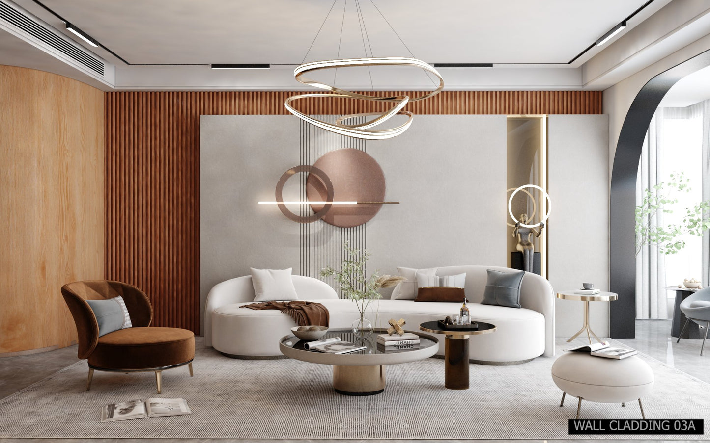 Cherry Wood Fluted Wall Panel