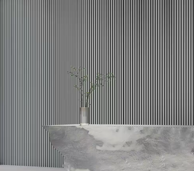 Grey Fluted Wall Panel